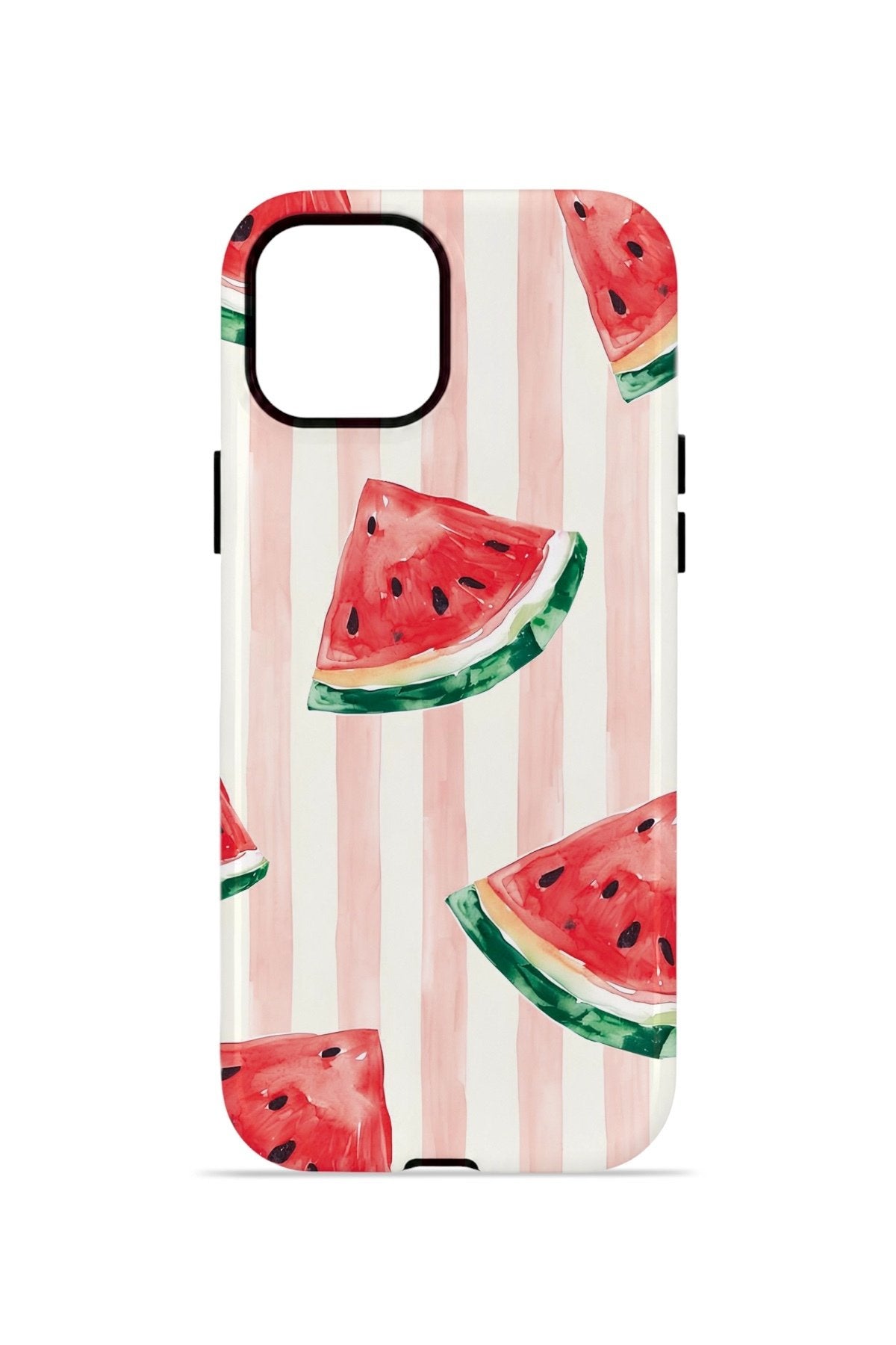 iPhone 14 Plus Vorian Çift Katmanlı MagSafe Kılıf Watermelon Blush Stripe