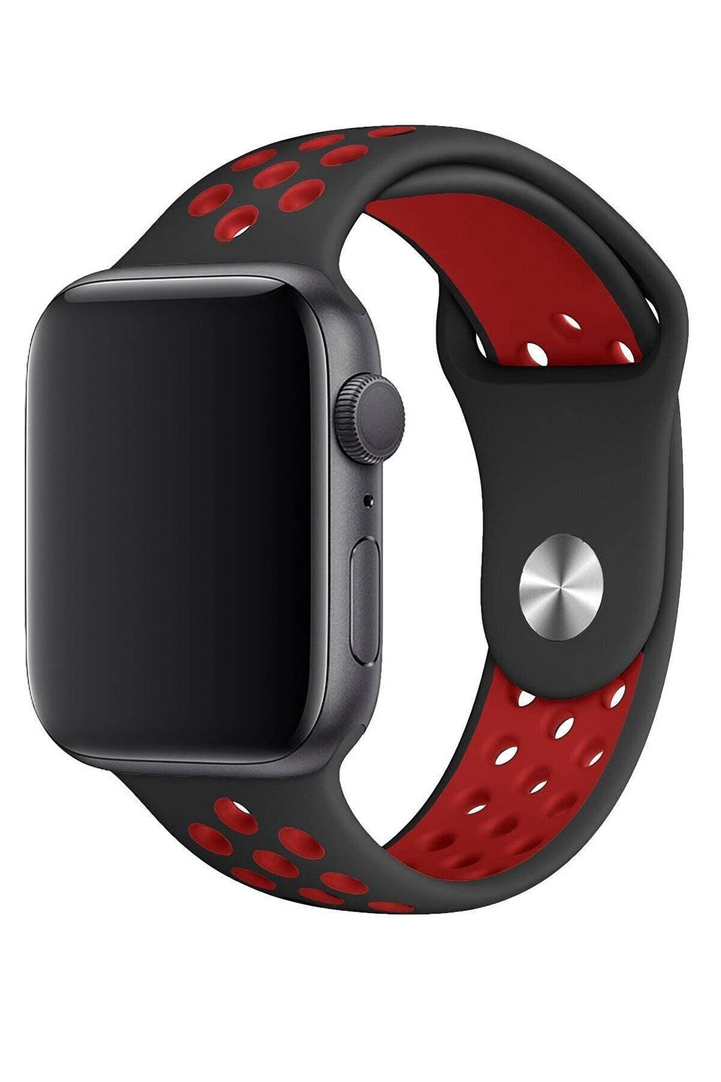 Apple Watch Series Fileli Kordon Siyah-Kırmızı