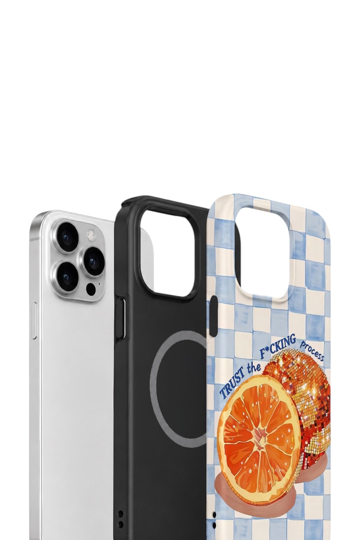 iPhone 13 Pro Vorian Çift Katmanlı MagSafe Kılıf Orange Press Collage
