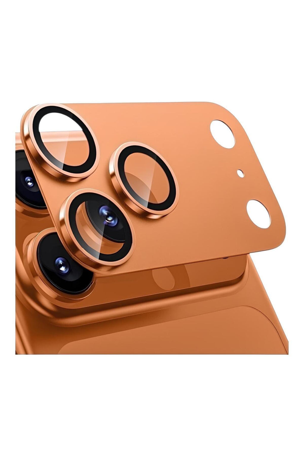 iPhone 17 Pro 6.3" Premium Tam Kaplama Lens Koruma Turuncu