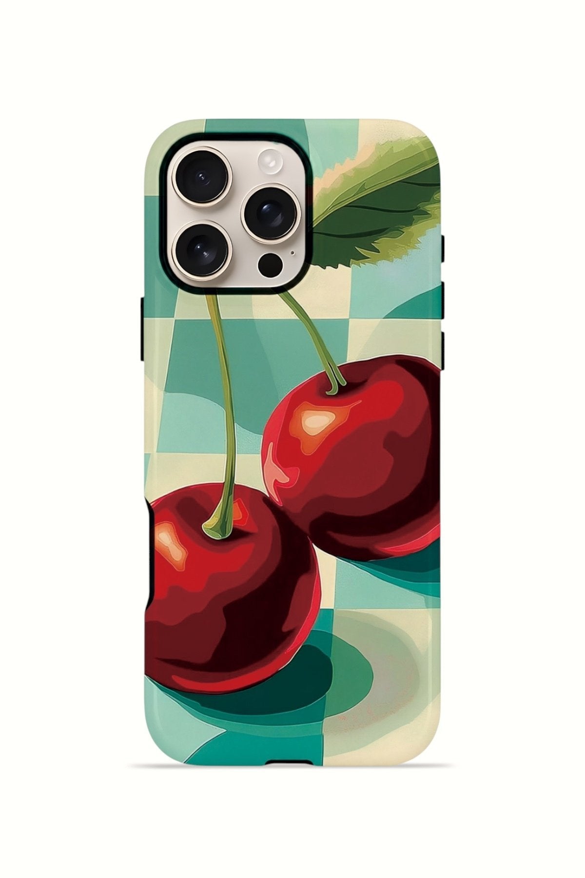 iPhone 16 Pro Vorian Çift Katmanlı Kılıf Retro Cherry Pop
