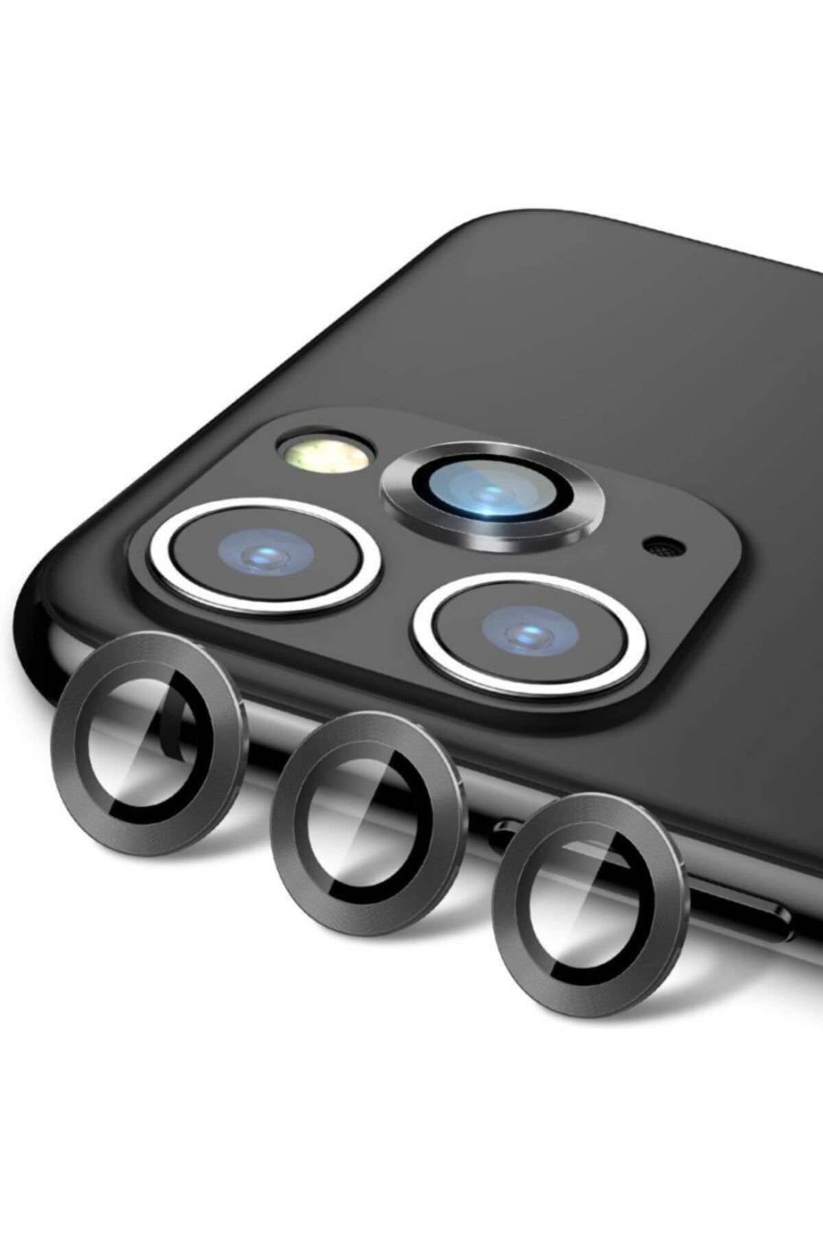 iPhone 11 Metal Kamera Koruyucu Lens Siyah