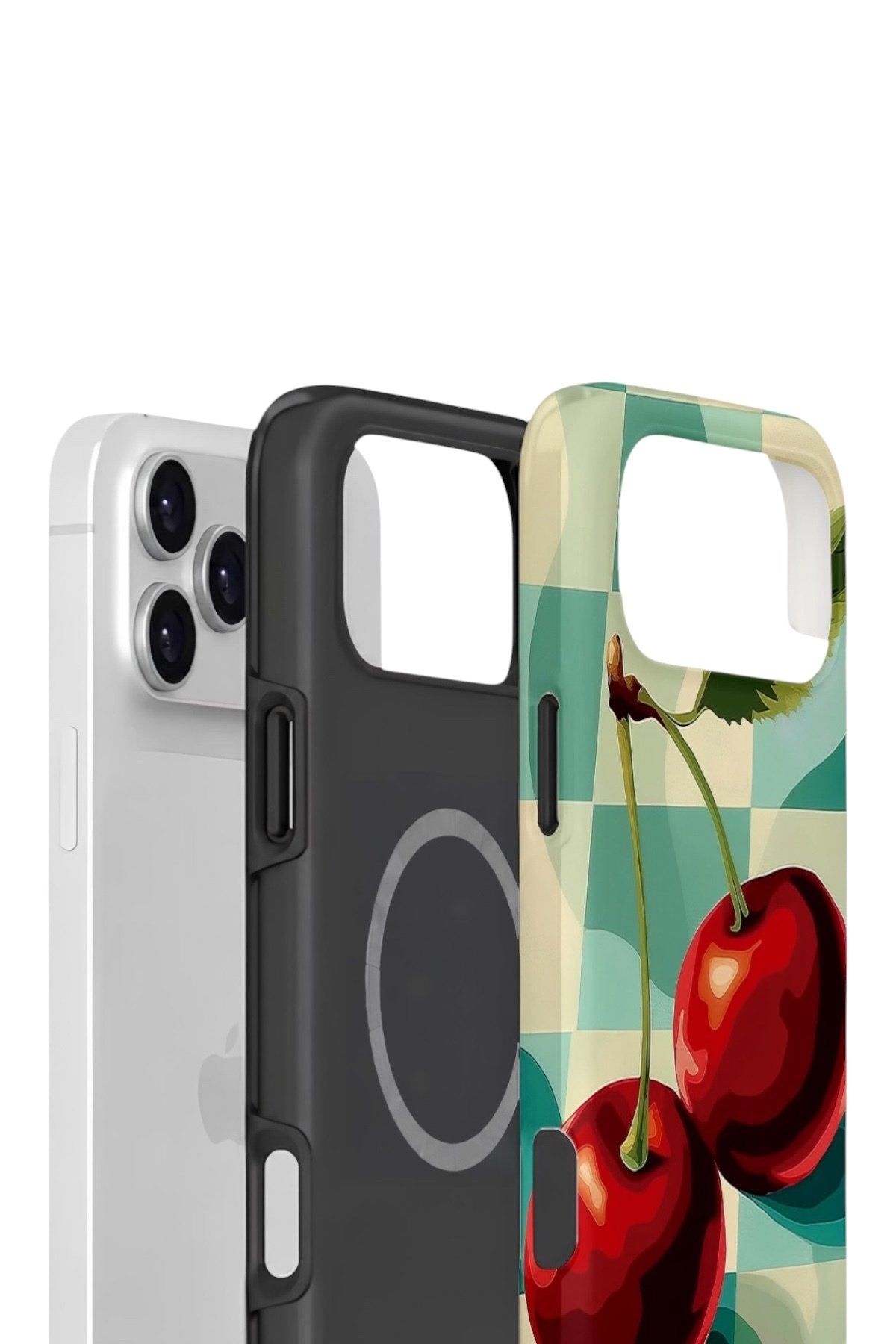 iPhone 17 Pro Max Vorian Çift Katmanlı MagSafe Kılıf Retro Cherry Pop