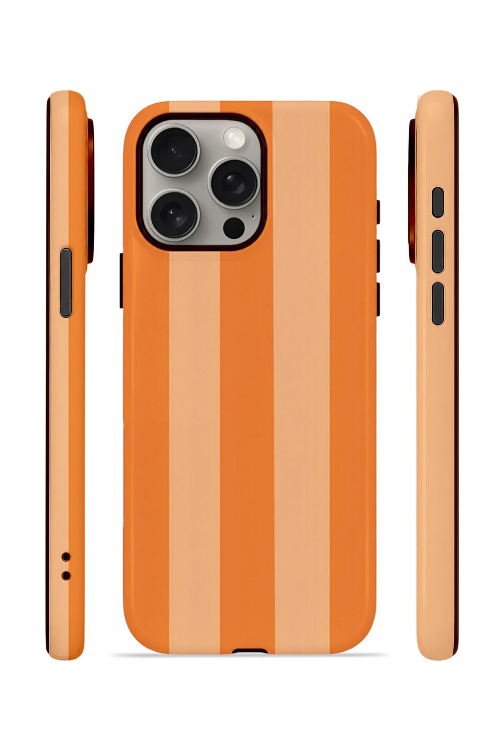 iPhone 15 Pro Max Vorian Çift Katmanlı Kılıf Orange Cream Stripe