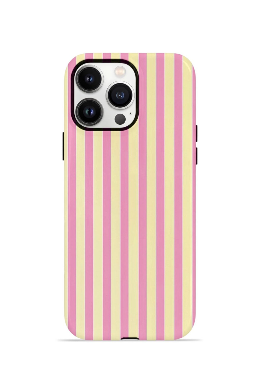 iPhone 13 Pro Vorian Çift Katmanlı Kılıf Pink Lemon Pinstripe