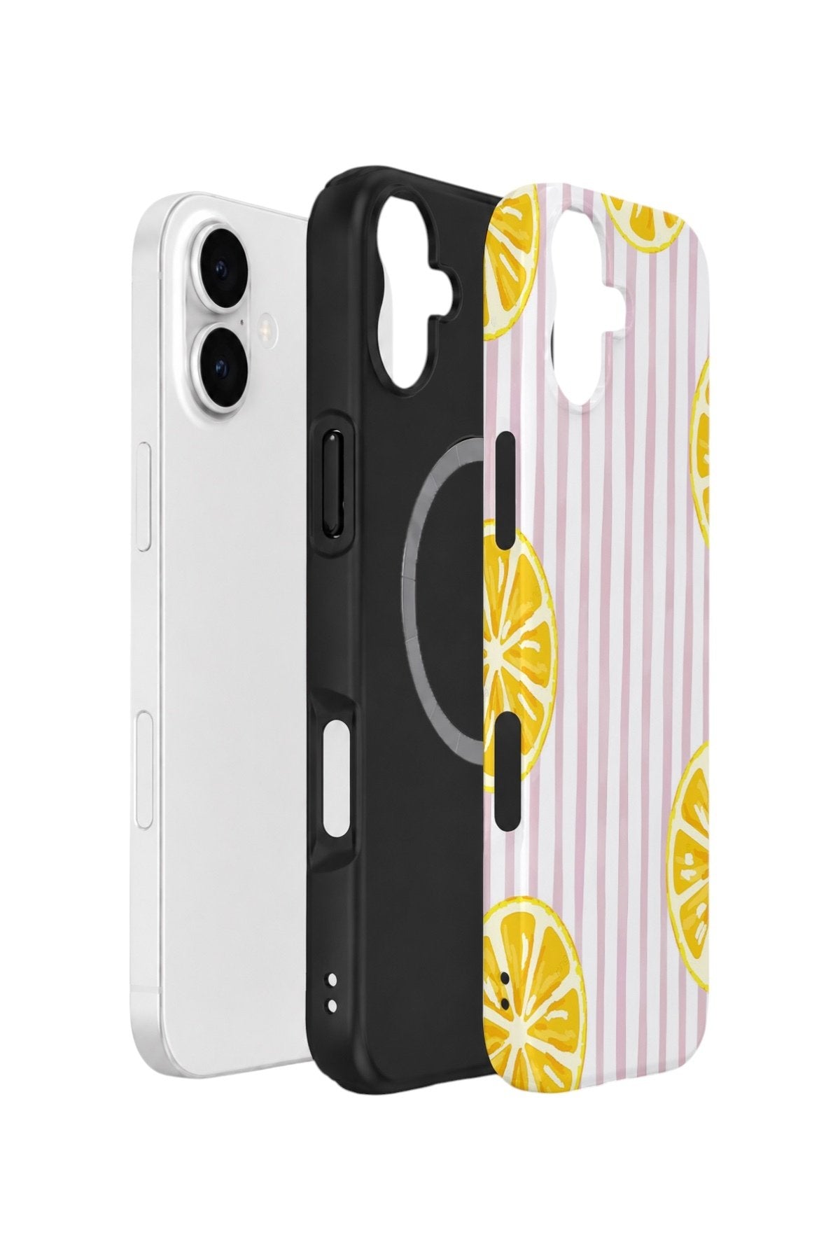 iPhone 16 Plus Vorian Çift Katmanlı MagSafe Kılıf Pink Lemon Window