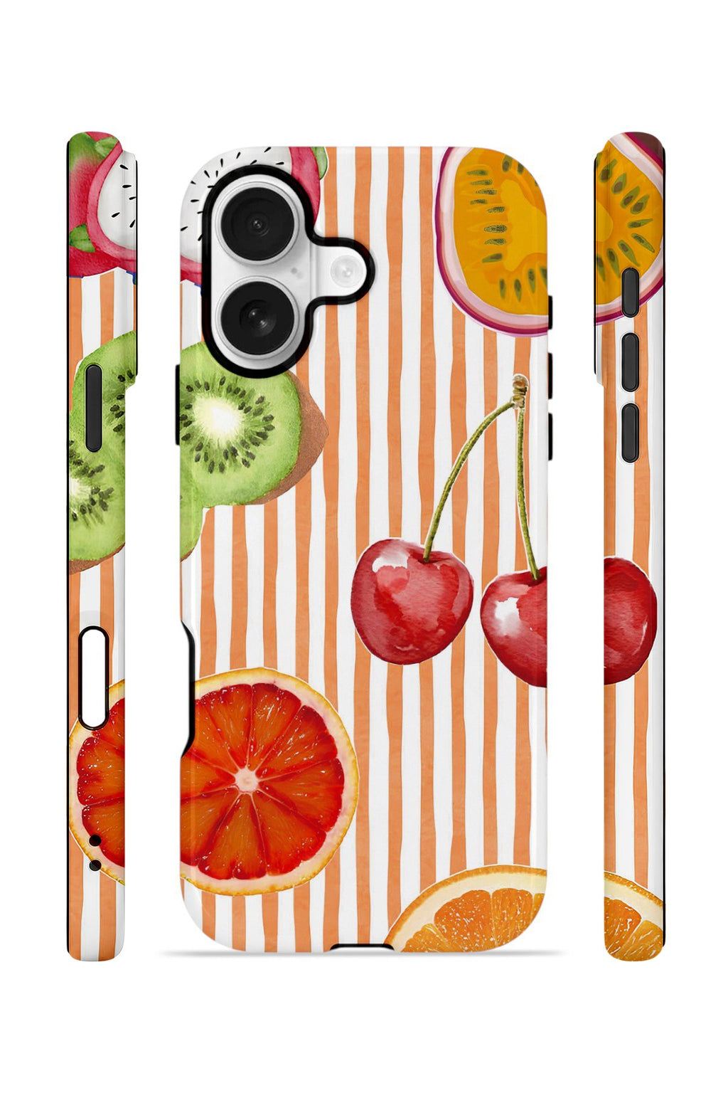 iPhone 16 Vorian Çift Katmanlı Kılıf Tutti Frutti Stripe