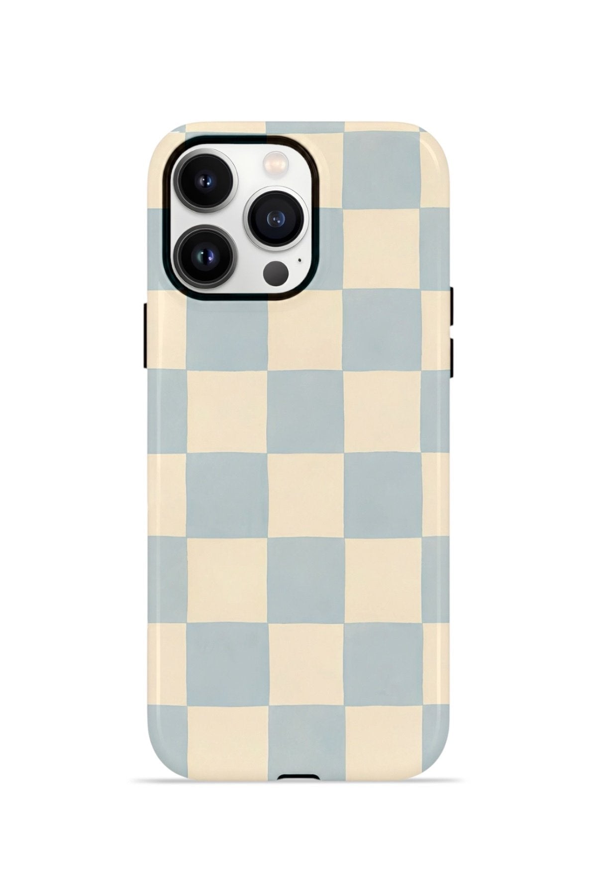 iPhone 14 Pro Max Vorian Çift Katmanlı Kılıf Powder Blue Checker
