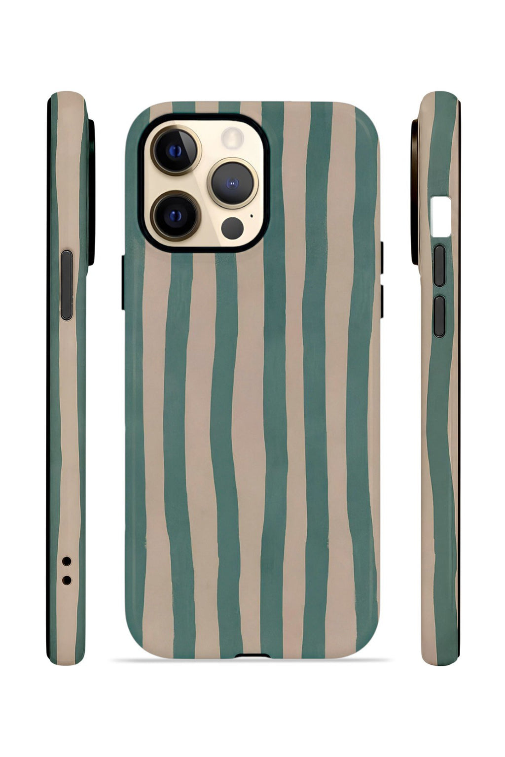 iPhone 13 Pro Max Vorian Çift Katmanlı MagSafe Kılıf Sage Riviera Stripe