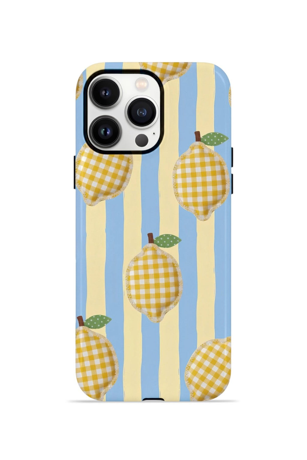 iPhone 14 Pro Çift Katmanlı MagSafe Kılıf Gingham Lemon Grove