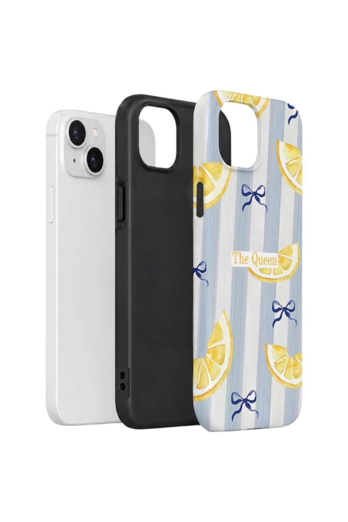 iPhone 15 Plus Vorian Çift Katmanlı Kılıf Queen Lemon Bow