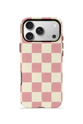 iPhone 17 Pro Max Vorian Çift Katmanlı MagSafe Kılıf Blush Checker