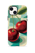 iPhone 14 Vorian Çift Katmanlı MagSafe Kılıf Retro Cherry Pop