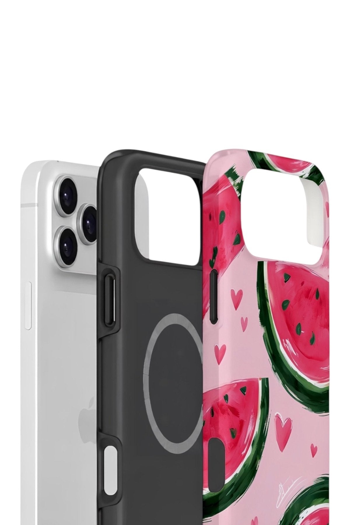 iPhone 17 Pro Vorian Çift Katmanlı MagSafe Kılıf Watermelon Hearts