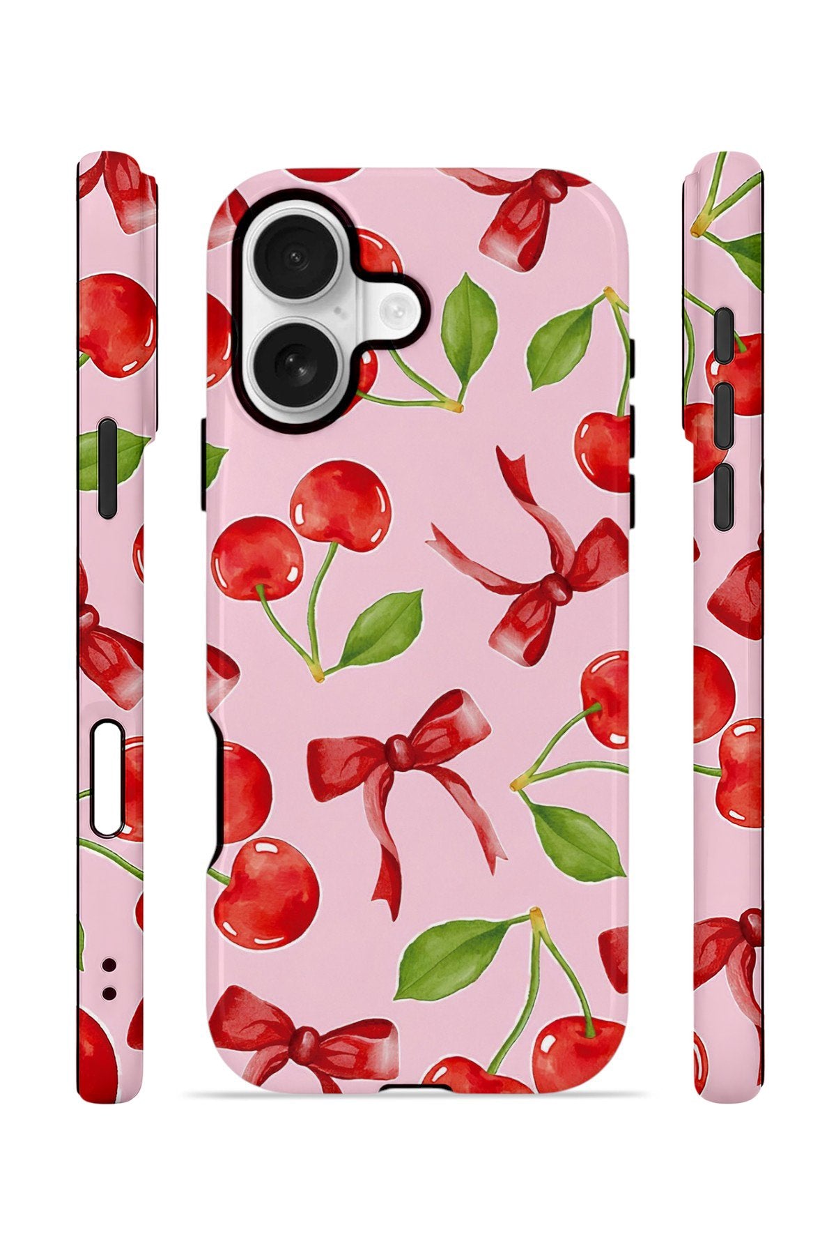 iPhone 16 Plus Vorian Çift Katmanlı MagSafe Kılıf Cherry Ribbon Garden