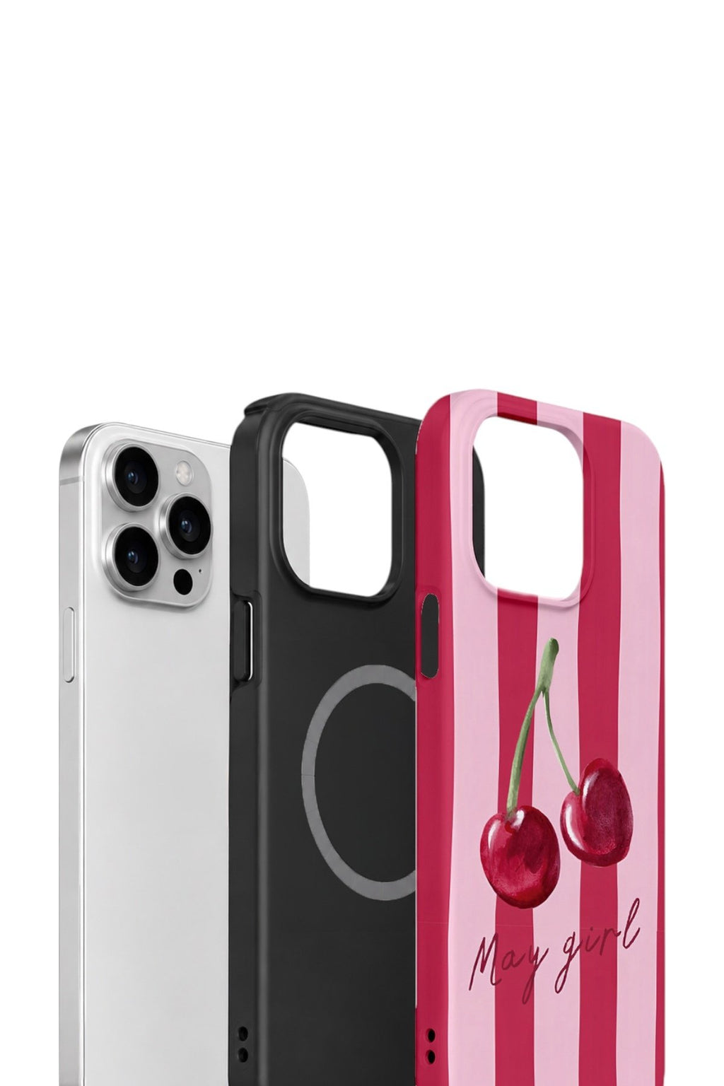 iPhone 15 Pro Vorian Çift Katmanlı MagSafe Kılıf Cherry Girl