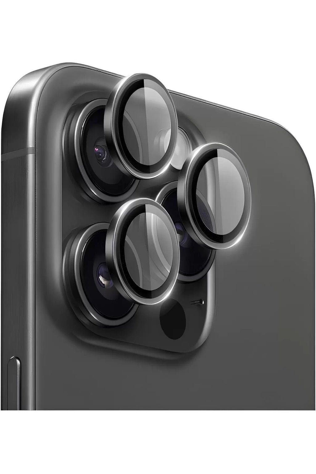 iPhone 16 Pro Max - Pro Metal Kamera Koruyucu Lens Siyah