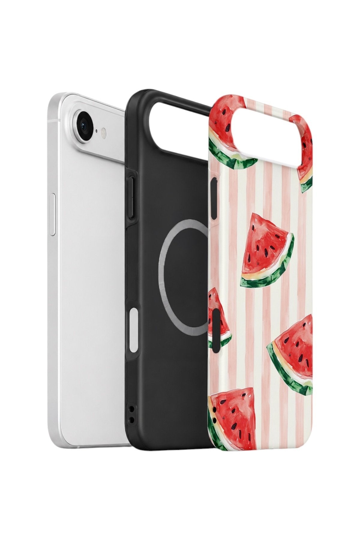 iPhone 17 Air Vorian Çift Katmanlı MagSafe Kılıf Watermelon Blush Stripe