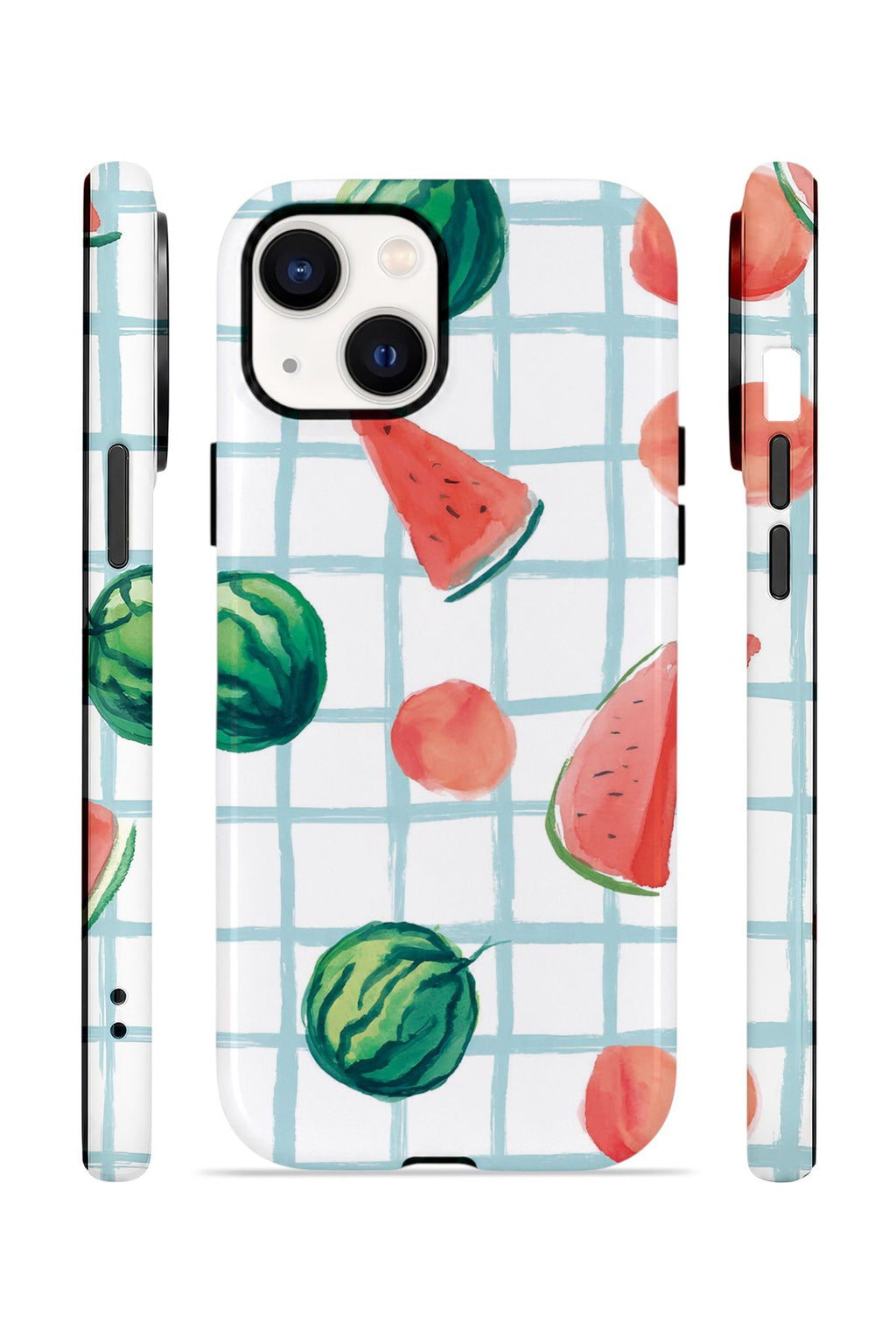 iPhone 15 Vorian Çift Katmanlı Kılıf Watermelon Grid