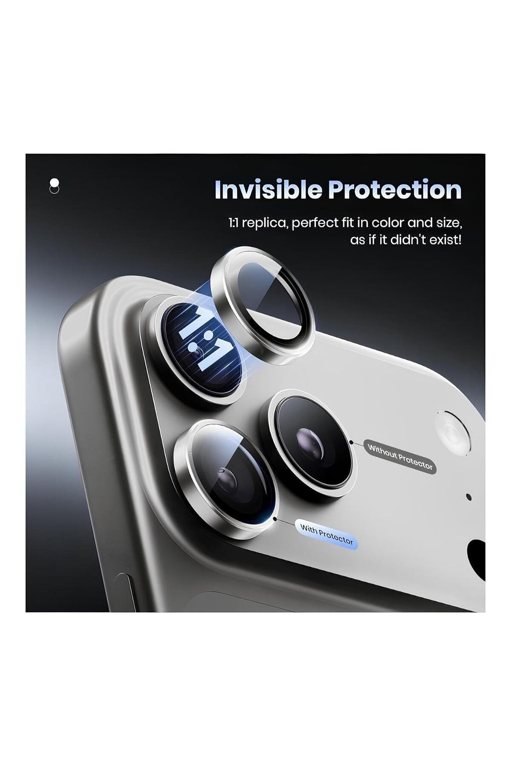 iPhone 17 Pro Max Metal Kamera Koruyucu Lens Gümüş