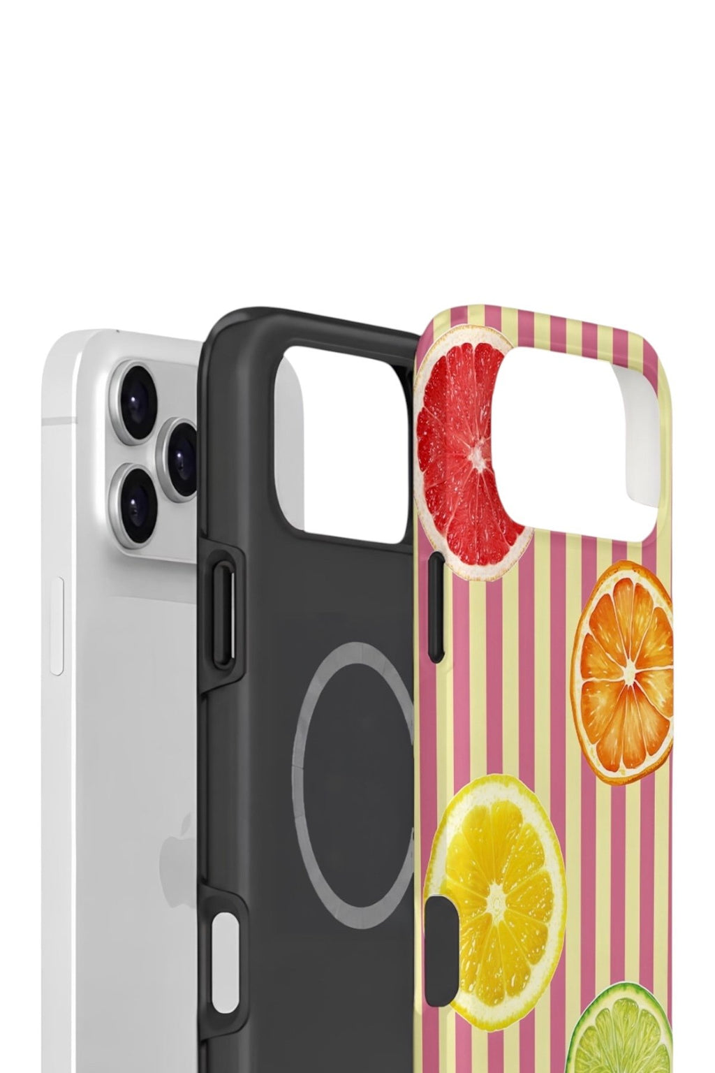 iPhone 17 Pro Vorian Çift Katmanlı MagSafe Kılıf Citrus Fiesta Stripe