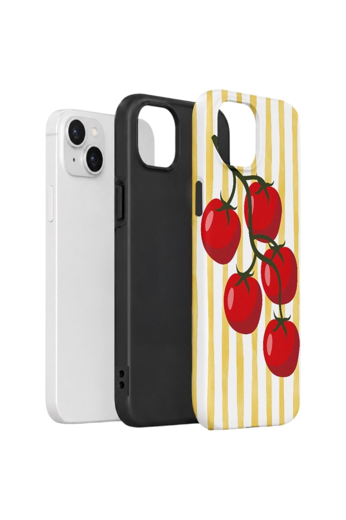iPhone 14 Plus Vorian Çift Katmanlı Kılıf Tomato Market Stripe