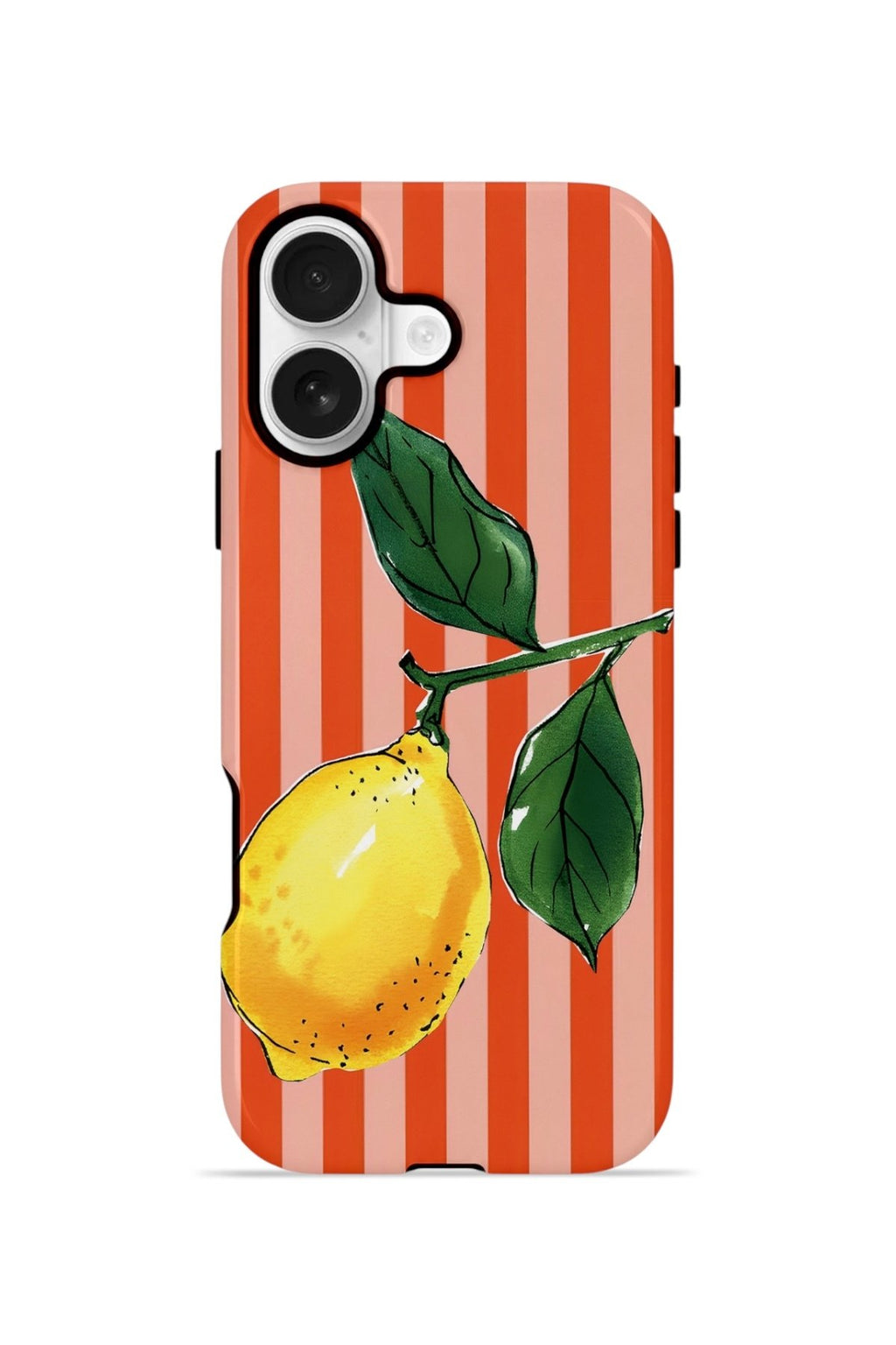 iPhone 16 Plus Vorian Çift Katmanlı MagSafe Kılıf Sicilian Lemon Red Stripe