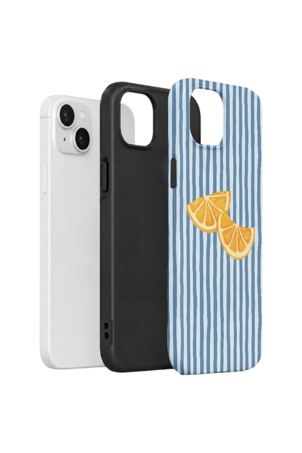 iPhone 14 Plus Vorian Çift Katmanlı Kılıf Blue Orange Slices