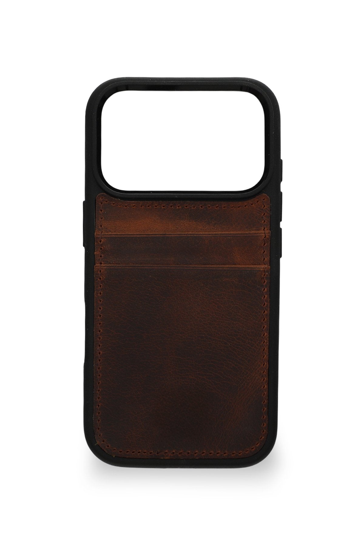 Vintage Wallet Kartlıklı Premium Deri Kılıf iPhone 17 Pro Antik Kahve