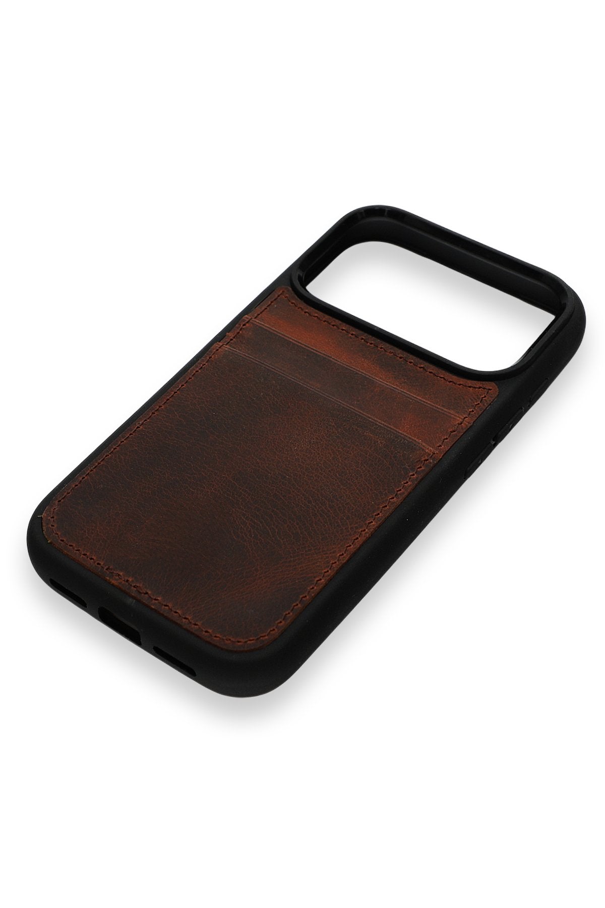 Vintage Wallet Kartlıklı Premium Deri Kılıf iPhone 17 Pro Antik Kahve