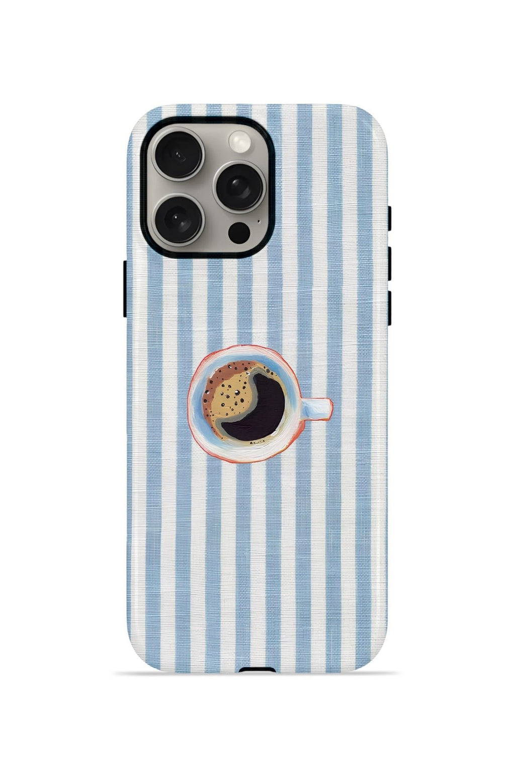 iPhone 15 Pro Vorian Çift Katmanlı MagSafe Kılıf Morning Coffee Stripe
