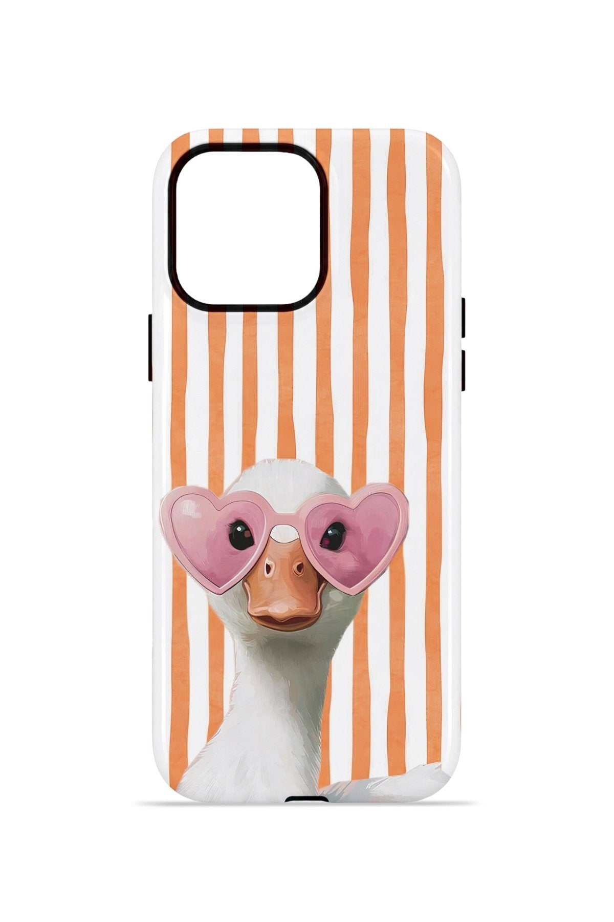 iPhone 12 Pro Max Vorian Çift Katmanlı Kılıf Heart Glasses Goose