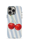 iPhone 15 Pro Vorian Çift Katmanlı MagSafe Kılıf Cherry Blue Stripe