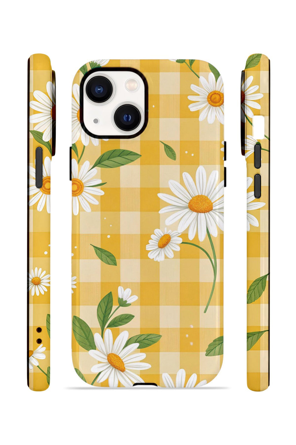 iPhone 14 Vorian Çift Katmanlı MagSafe Kılıf Daisy Picnic Gingham
