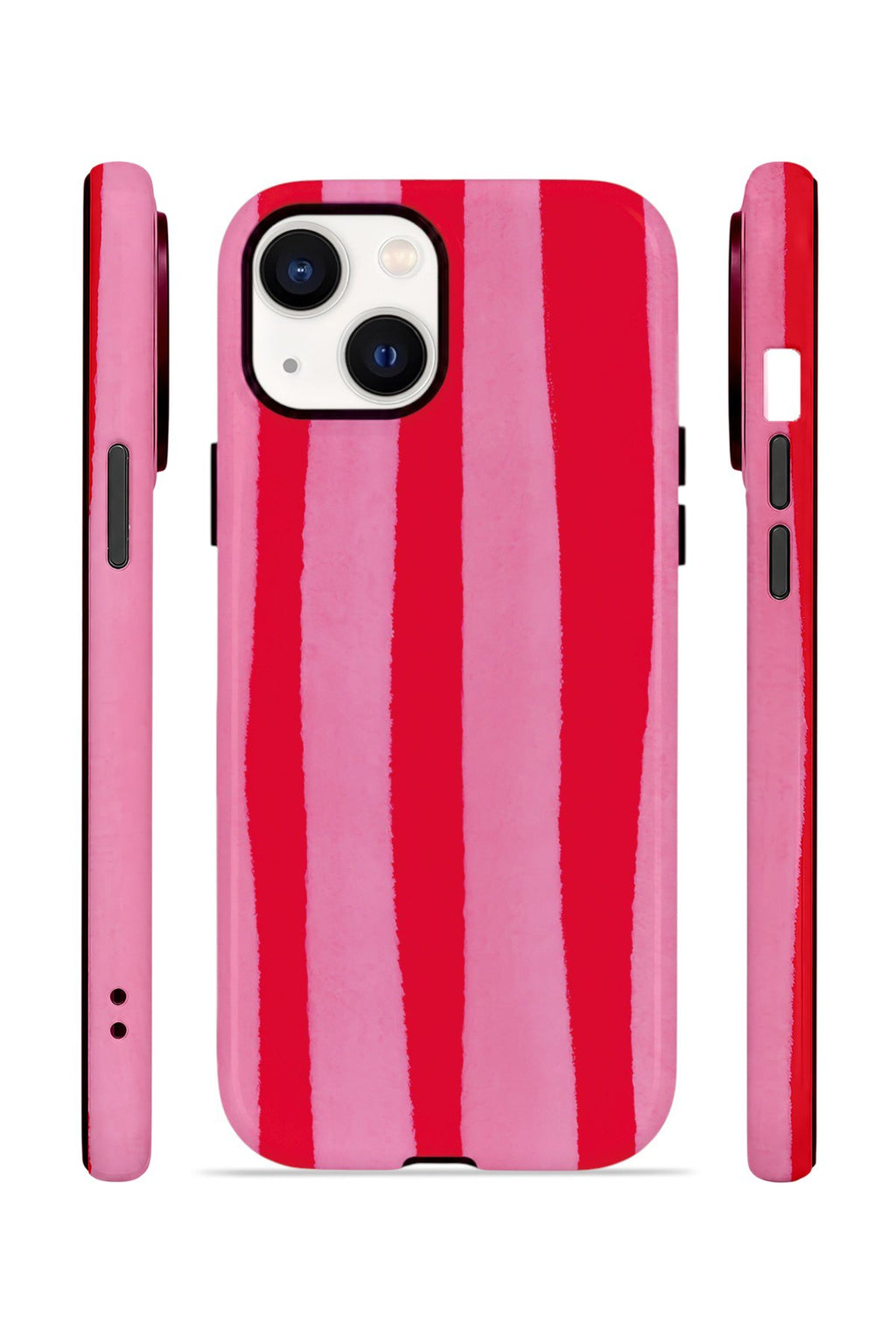 iPhone 13 Vorian Çift Katmanlı MagSafe Kılıf Raspberry Bold Stripe