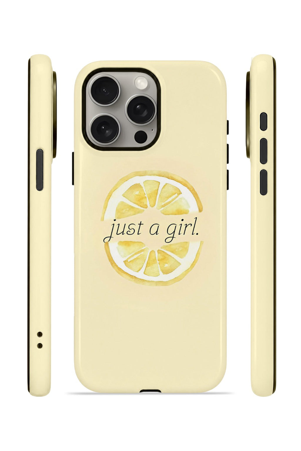 iPhone 15 Pro Max Vorian Çift Katmanlı MagSafe Kılıf Just A Girl Lemon