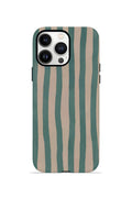 iPhone 14 Pro Max Vorian Çift Katmanlı MagSafe Kılıf Sage Riviera Stripe