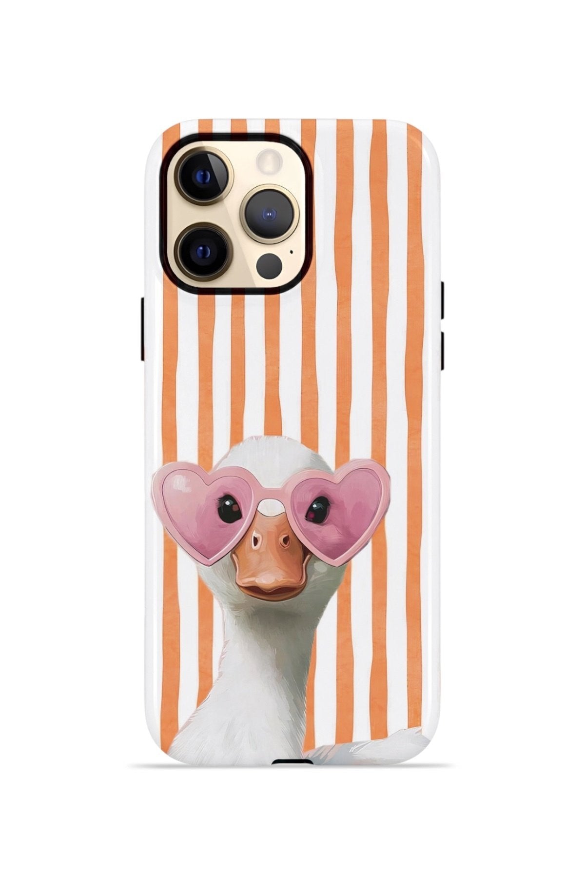 iPhone 12 Pro Max Vorian Çift Katmanlı Kılıf Heart Glasses Goose
