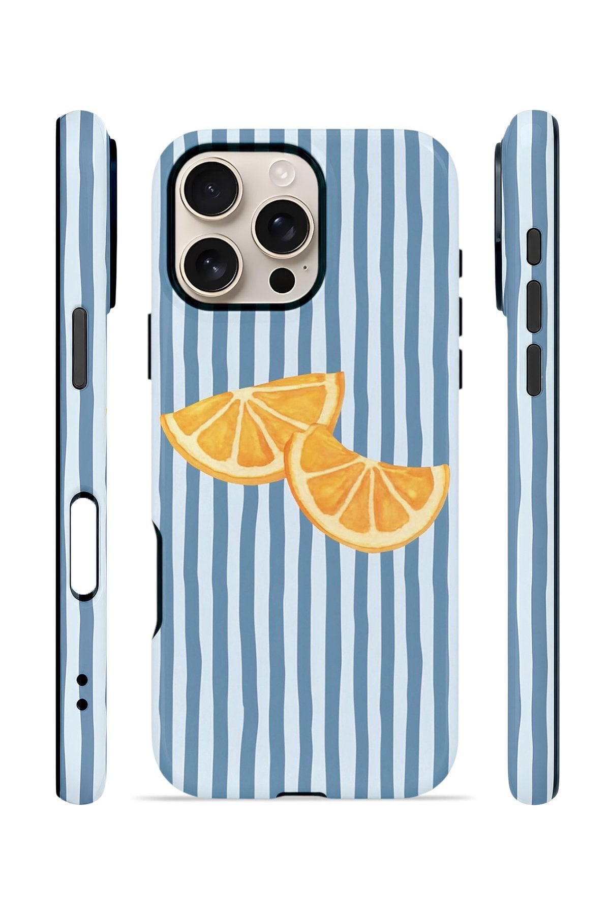 iPhone 16 Pro Vorian Çift Katmanlı Kılıf Blue Orange Slices