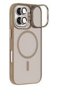 iPhone 16 Cyrenn MagSafe Kılıf + Lens Koruyucu Kum Beji