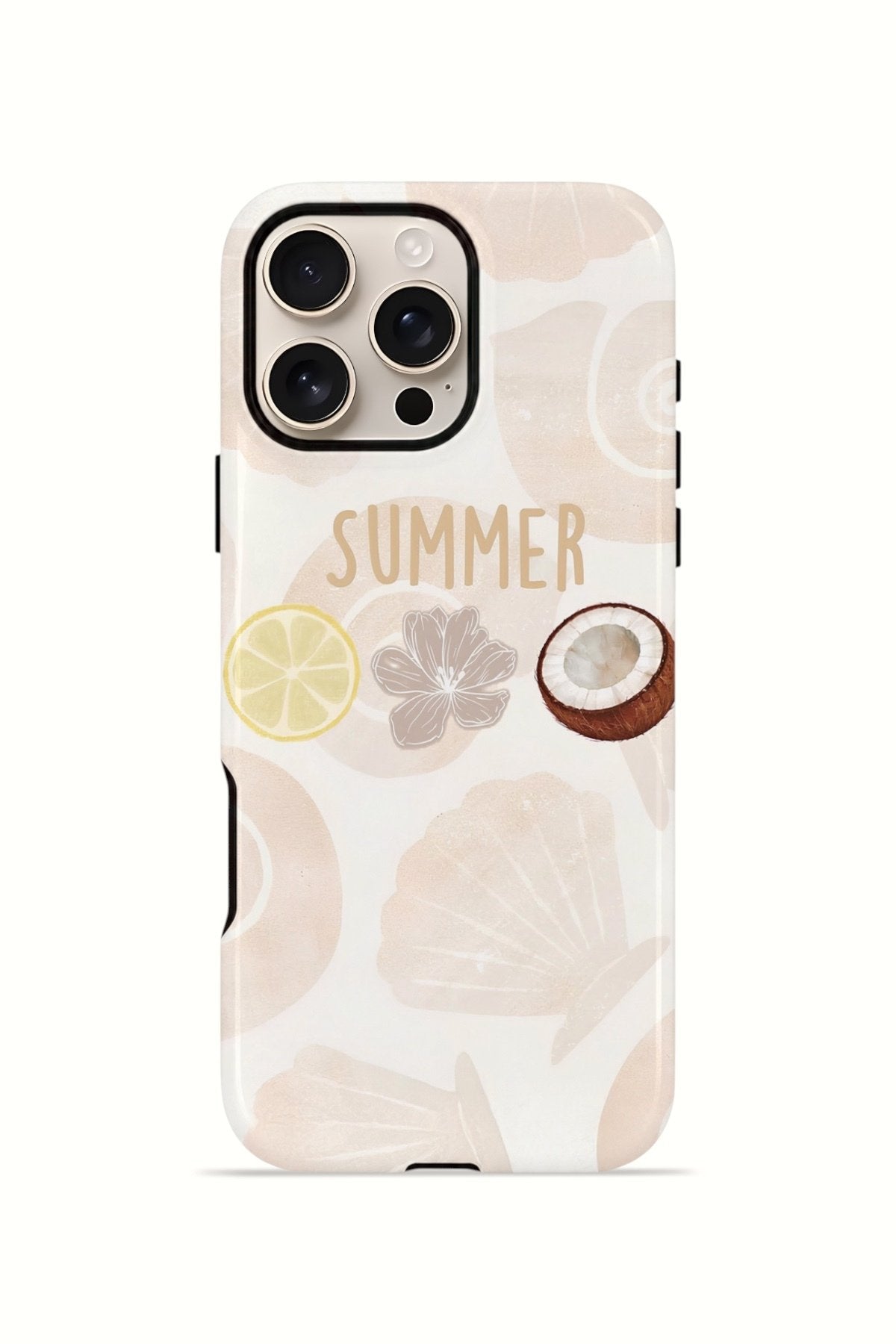 iPhone 16 Pro Vorian Çift Katmanlı Kılıf Coconut Summer Notes