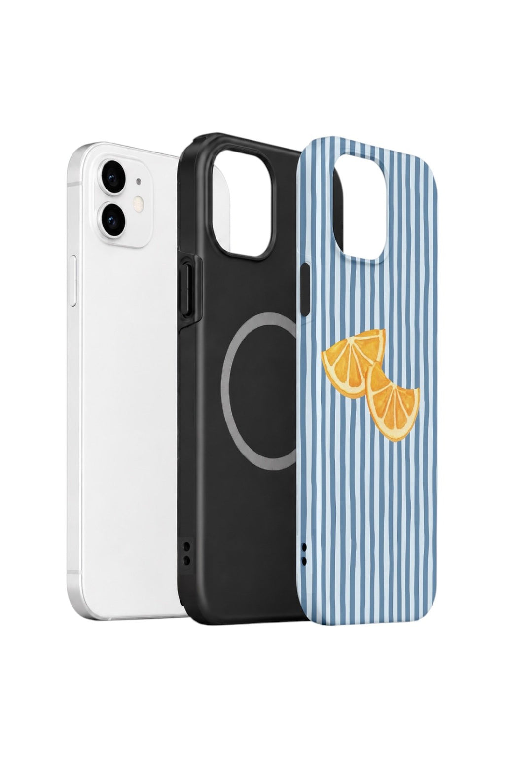 iPhone 12 Vorian Çift Katmanlı MagSafe Kılıf Blue Orange Slices