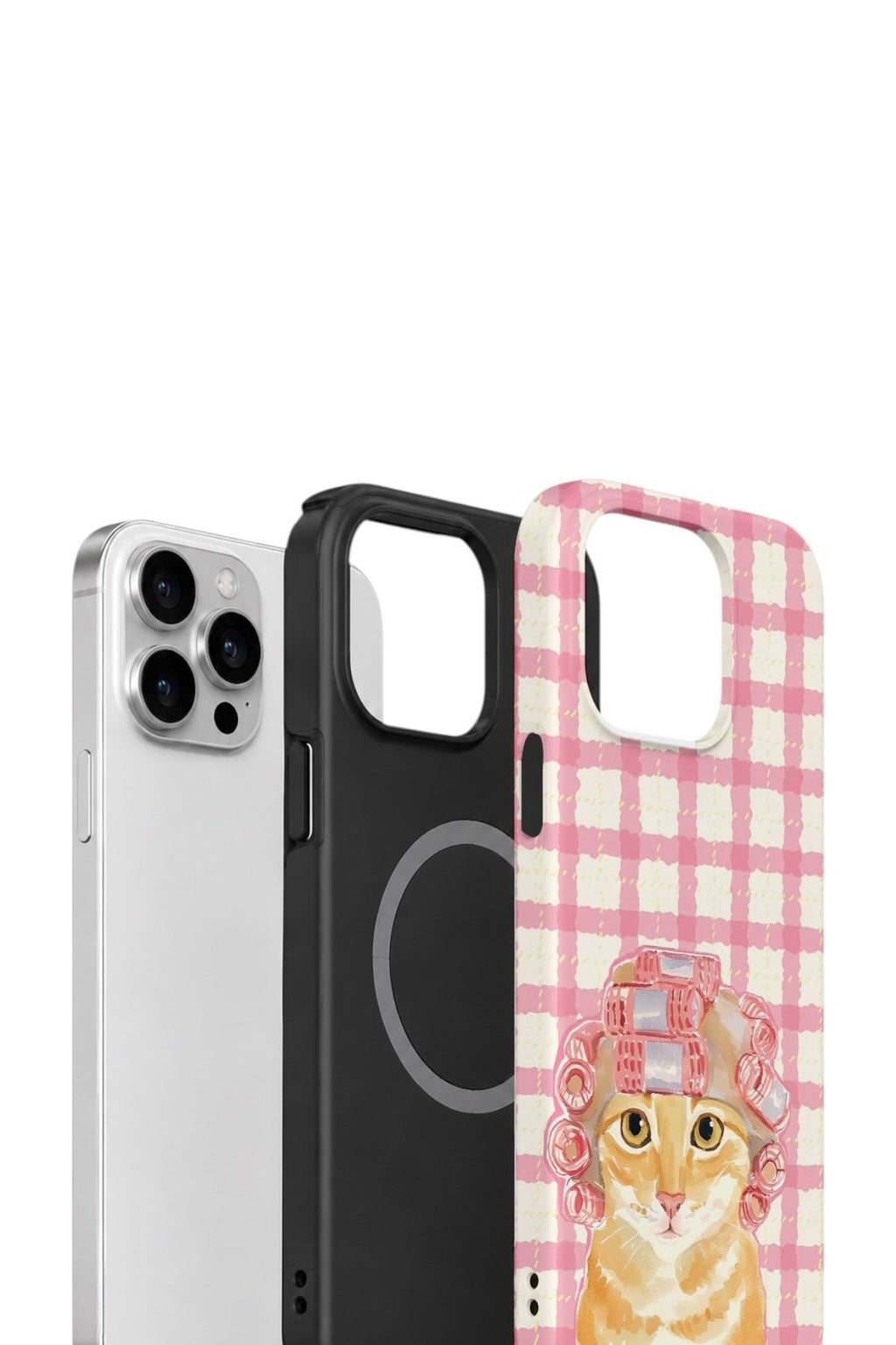 iPhone 12 Pro Max Vorian Çift Katmanlı MagSafe Kılıf Pink Picnic Cat