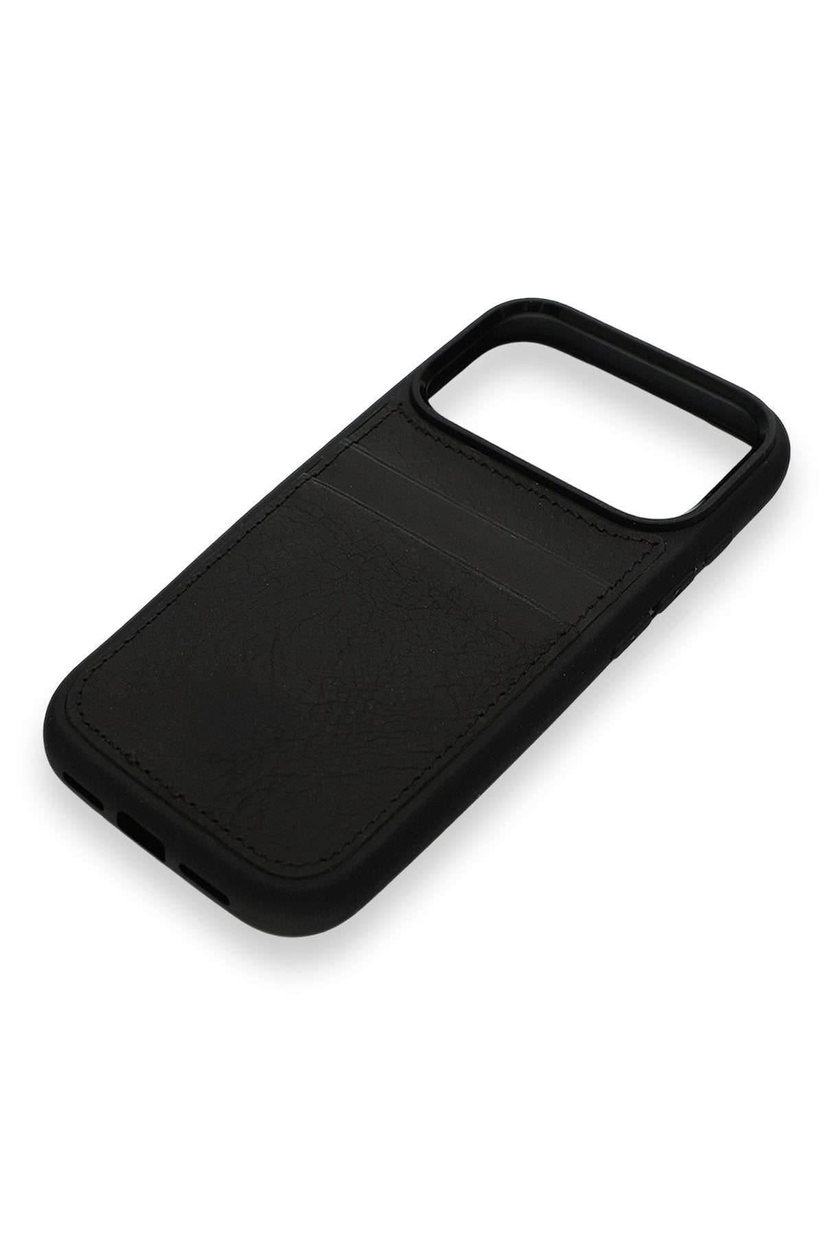 Vintage Wallet Kartlıklı Premium Deri Kılıf iPhone 17 Pro Mat Siyah