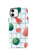 iPhone 11 Vorian Çift Katmanlı MagSafe Kılıf Watermelon Grid