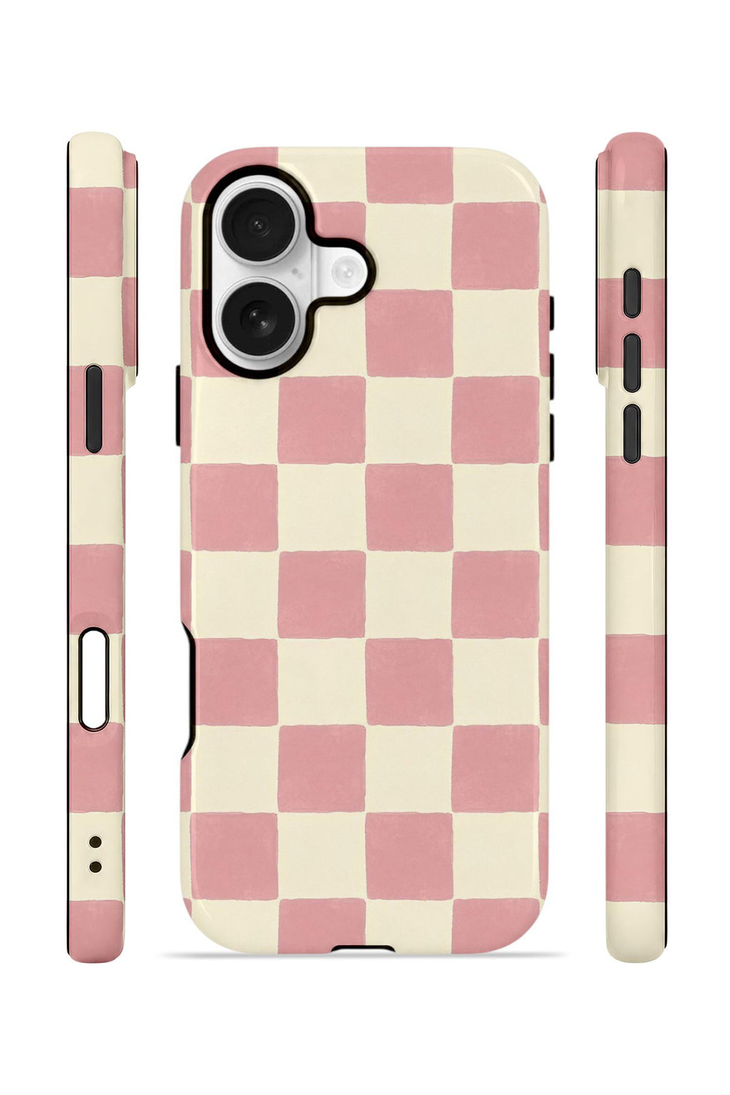 iPhone 16 Vorian Çift Katmanlı Kılıf Blush Checker