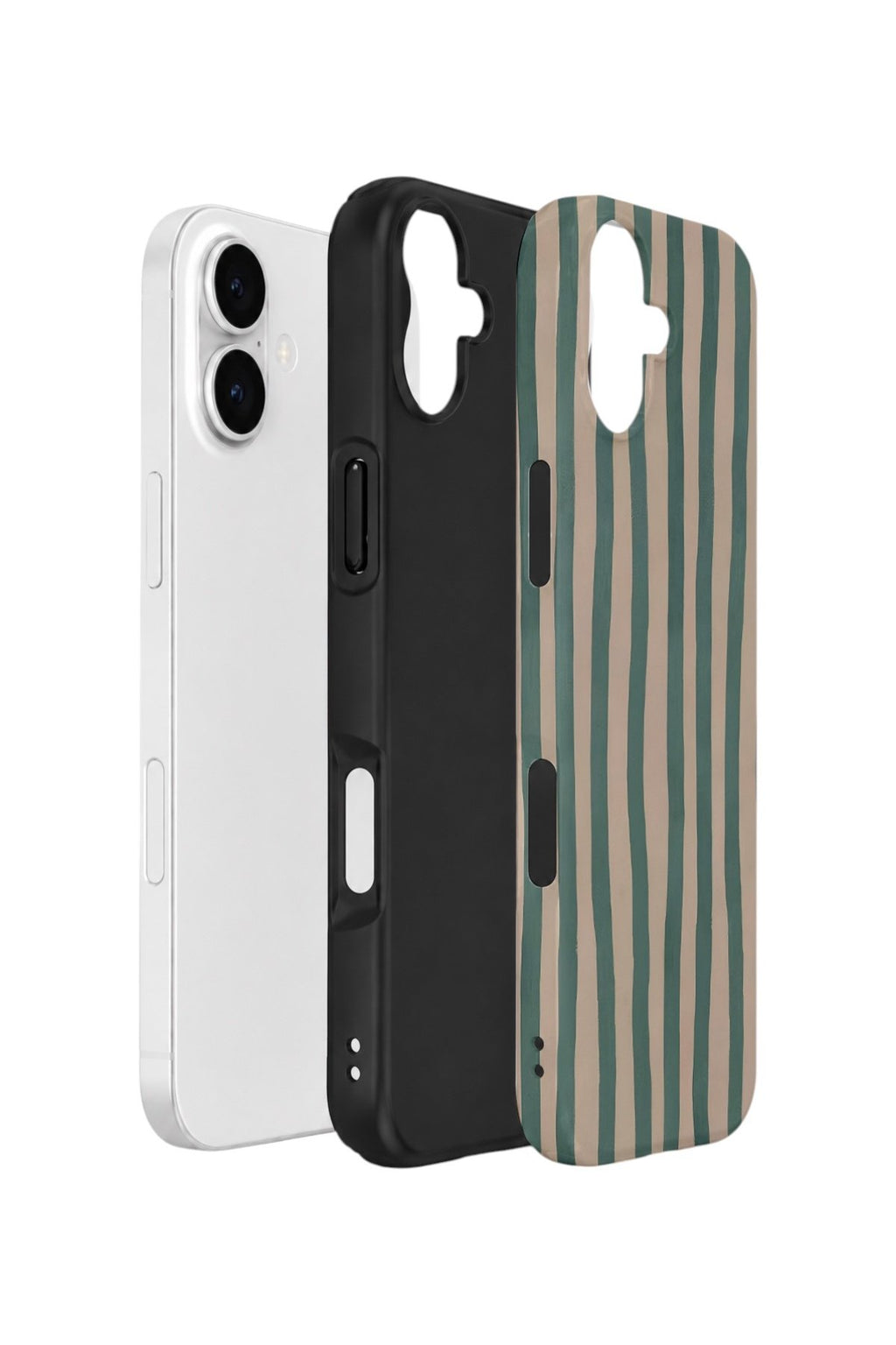 iPhone 17 Vorian Çift Katmanlı Kılıf Sage Riviera Stripe