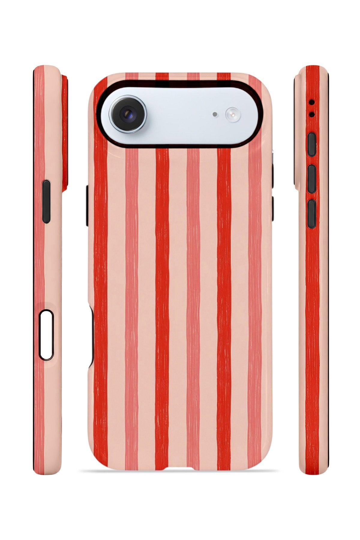iPhone 17 Air Vorian Çift Katmanlı Kılıf Coral Cream Stripe