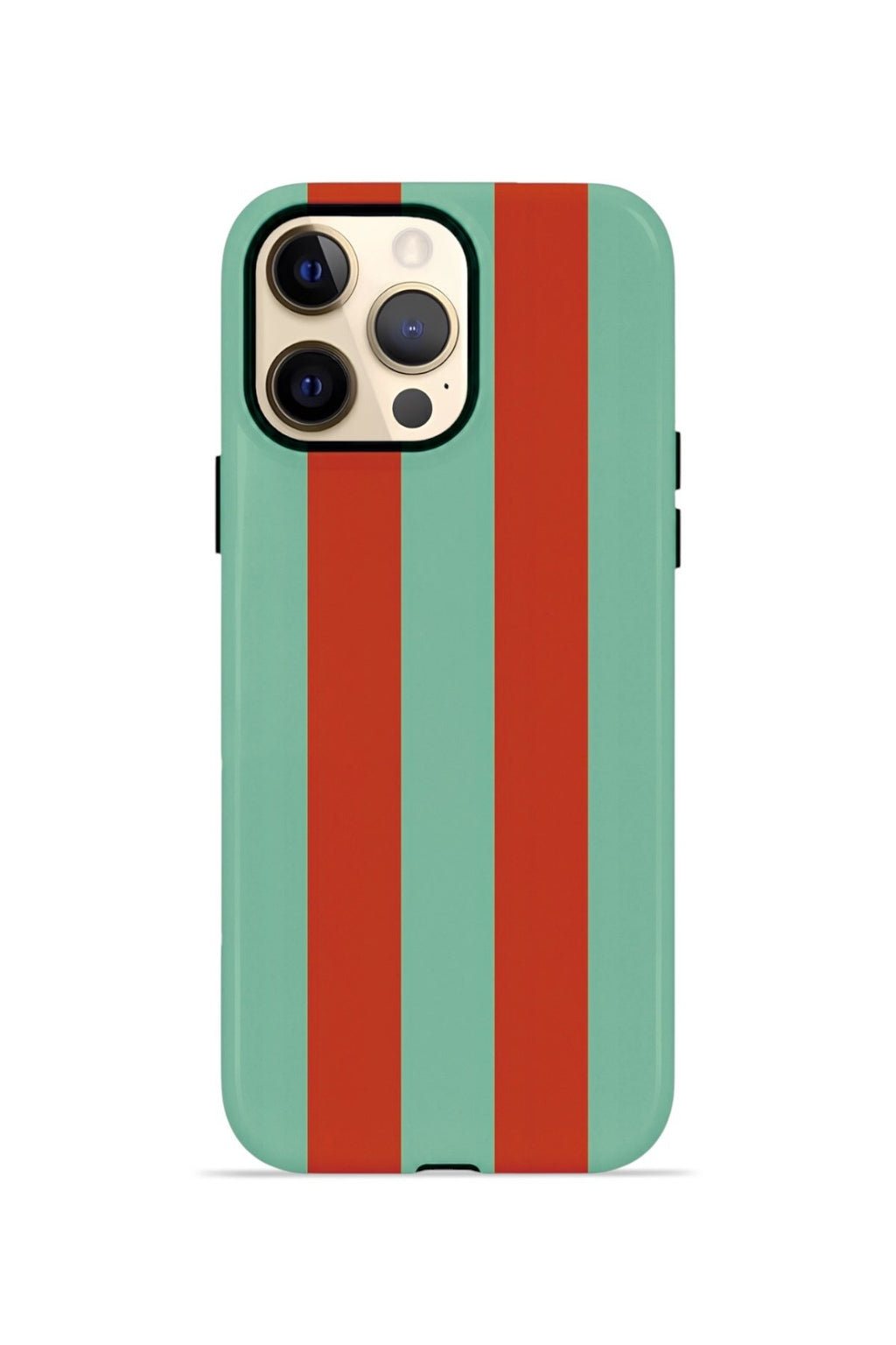 iPhone 12 Pro Vorian Çift Katmanlı Kılıf Terracotta Mint Stripe
