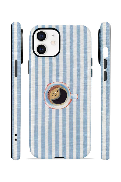 iPhone 11 Vorian Çift Katmanlı MagSafe Kılıf Morning Coffee Stripe